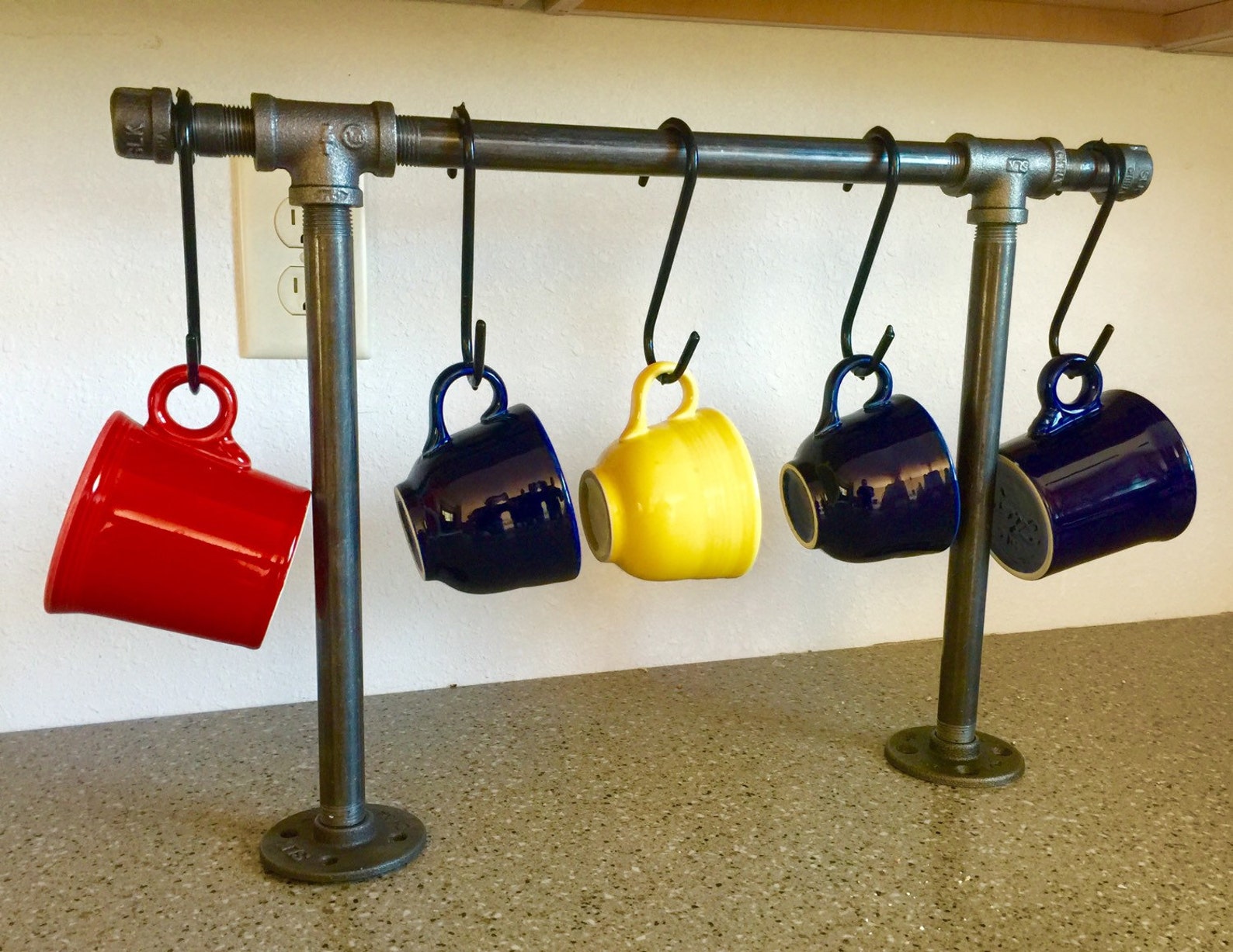 Industrial Black Pipe Coffee Mug Holder Coffee Cup Etsy