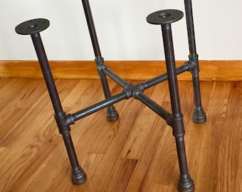 Black Pipe Table Base "DIY" Parts Kit, 3/4" Pipe x 40” Tall, Width Options -12", 14", 16", 18", 20", 22", 24", 26", 28", 30", 32" BAR HEIGHT