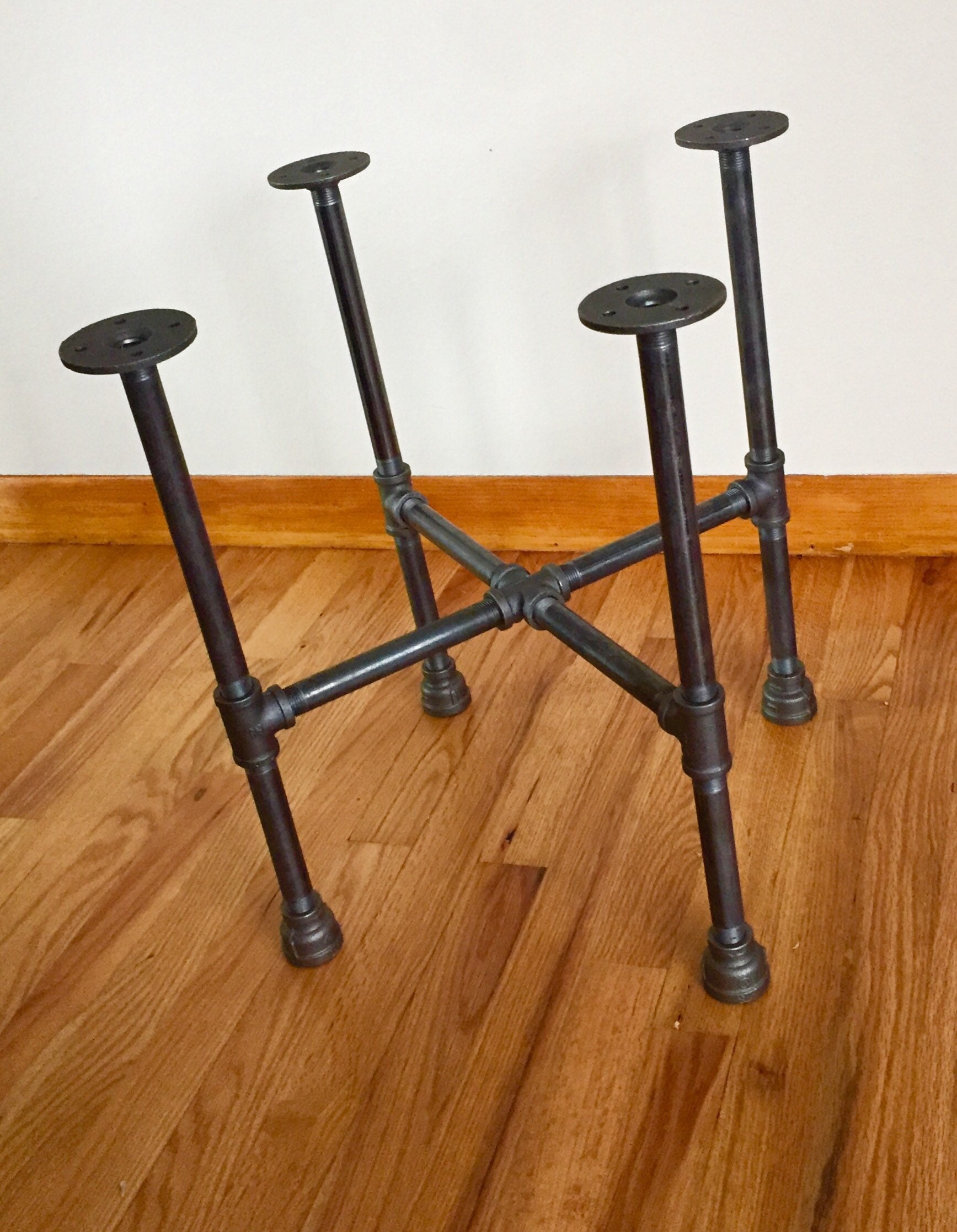 Black Pipe Table Base "DIY" Parts Kit 3/4" x 40" Tall PUB Table Frame Kit 