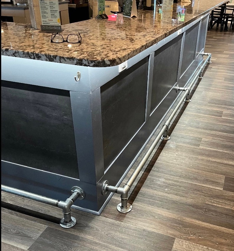 Galvanized Pipe Bar Foot Rail 11/4 Pipe X 6 Tall Etsy