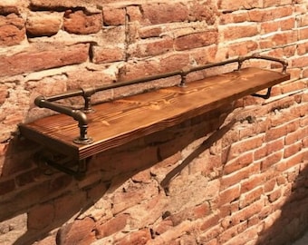 Industrial Pipe Drink Rail Kit, Lengths- 3', 4', 5', 6', 7', 8', 9', 10', 12', Depths-4”, 6", 8", 10", 12", 14", 16", 18", 20", 22" and 24"