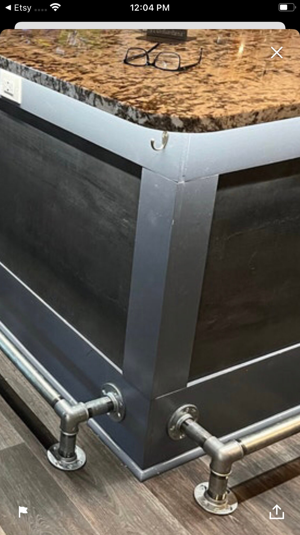 Industrial Pipe Bar Foot Rail Galvanized or Black 11/4 Etsy