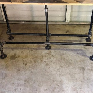 Industrial Grade Iron Pipe Table Base - Bar Height 40" tall - with Foot Rails, Sale Ending Soon, Custom Orders Accepted