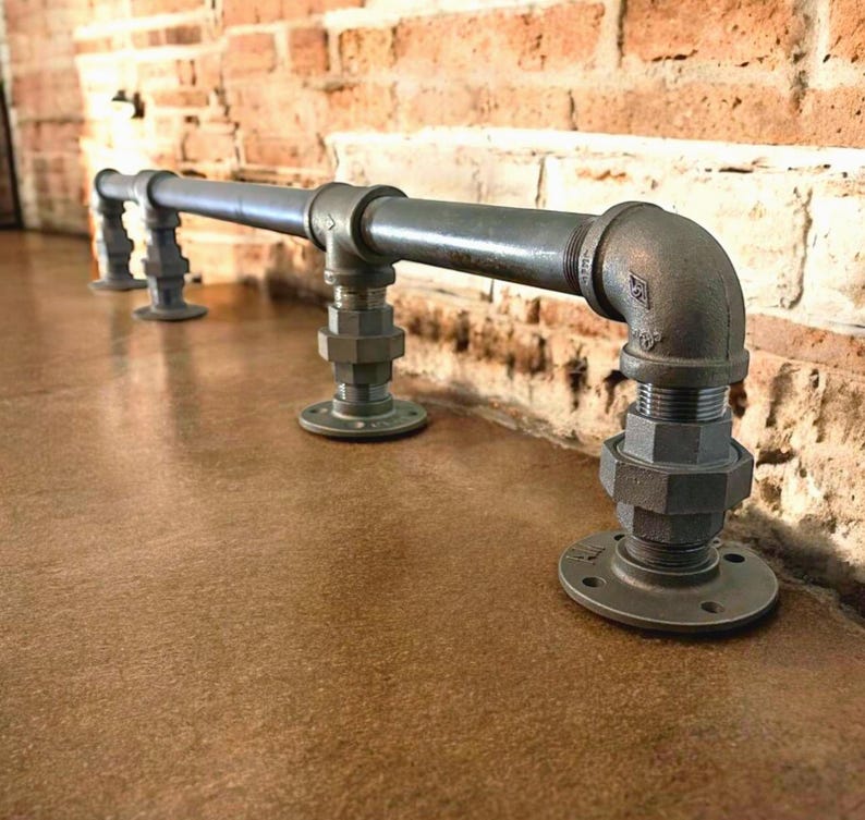 Pipe Foot Rests Industrial Pipe Bar Foot Rail, Foot Rest (bar or Floor Mount), Kitchens ...