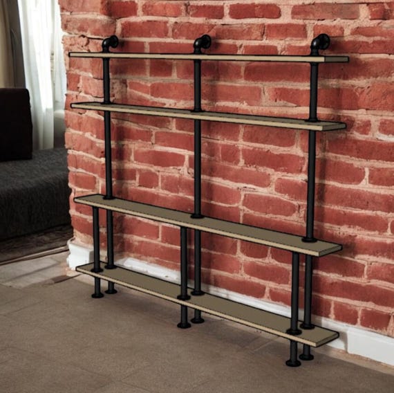 Industrial Pipe Shelving "DIY" Kit - 72" tall x 72" wide x 8" deep