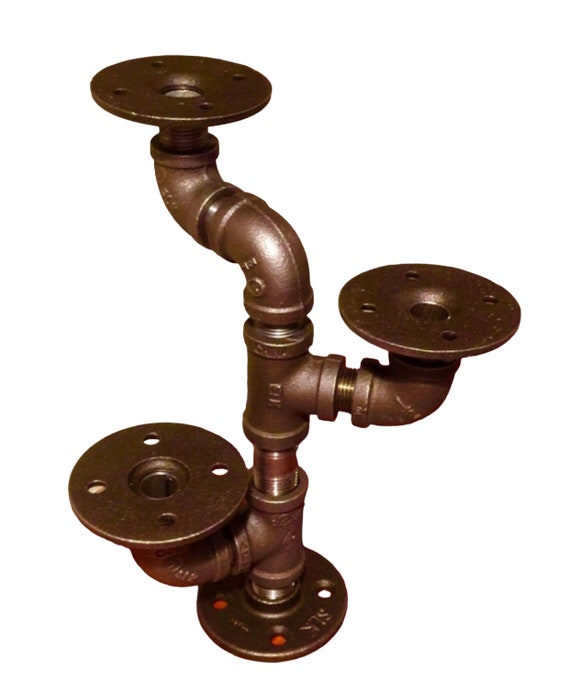 Black Pipe Candle Holder