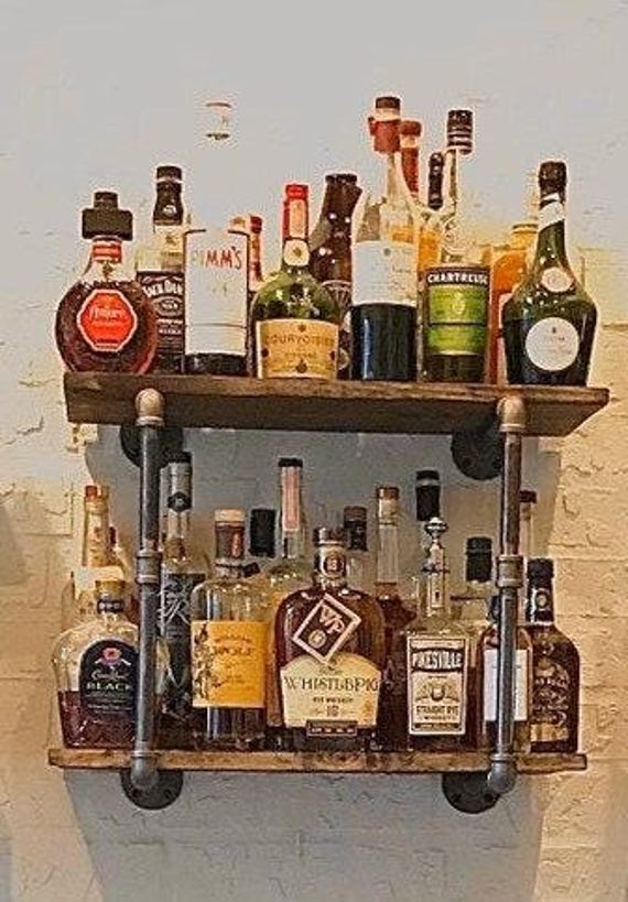 Industrial Pipe Shelving - "DIY" Parts Kit, One set Included with each purchase - 20" tall x 12" deep