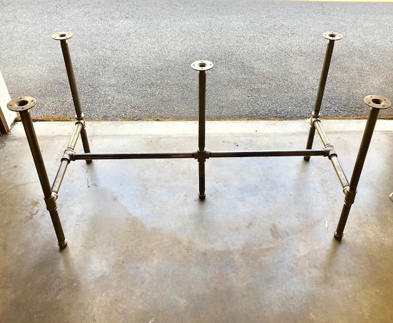 Black Pipe Table Base -"DIY" Parts Kit, 3/4" x 66" long x 28" wide, Choose Height -28", 30", 32", 34", 36", 38", 40", 42" or 44" tall