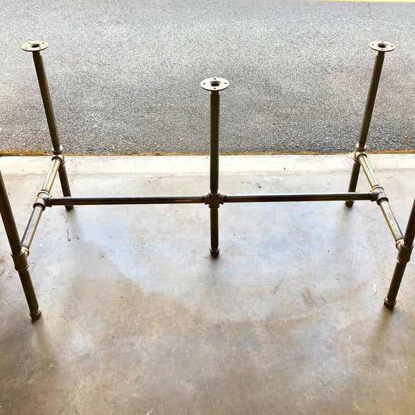 Industrial Pipe Table Base, 66" Long x 28" Wide, Height Options Available - 28", 30", 32", 34", 36", 38", 40", 42" or 44" Tall