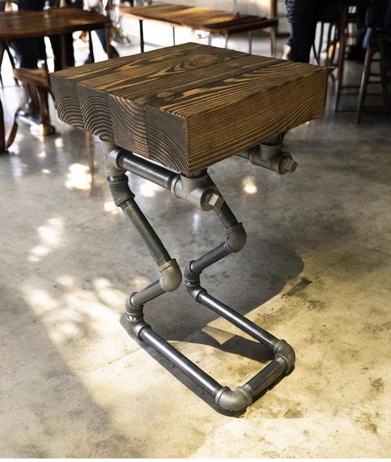 Industrial Pipe Table or Bar Stool - Sturdy Construction, Beautiful one-of-a-kind Conversation Piece - SALE Priced with Free Shipping!