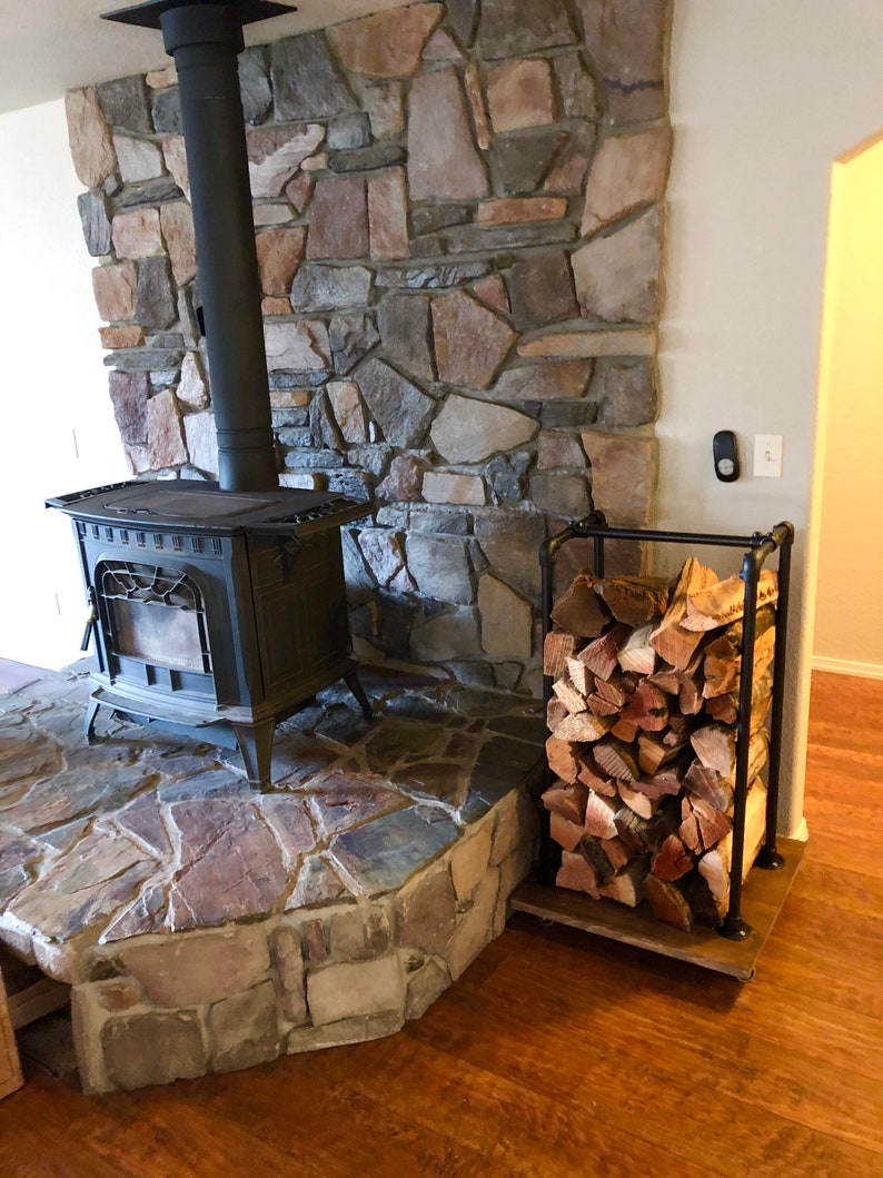 Pipe Firewood Storage Rack With Wheels Etsy
