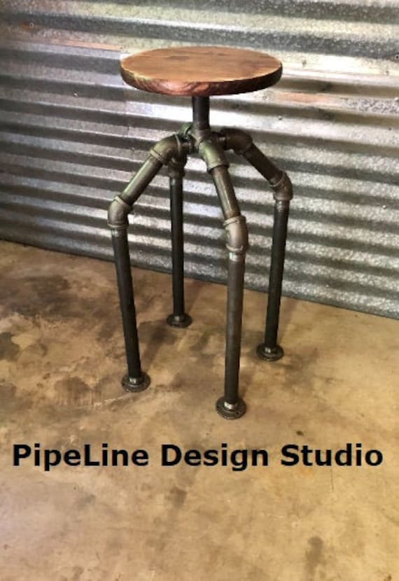 Pipe Bar Stool, Sturdy 1” Pipe, Available Heights - 20”, 24”, 27”, 30”