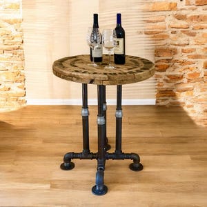 Industrial Pipe Table Base Kit DIY Pub Style - Adjustable 30", 36" and 40" Heights, Sturdy Table Legs for Home & Bar