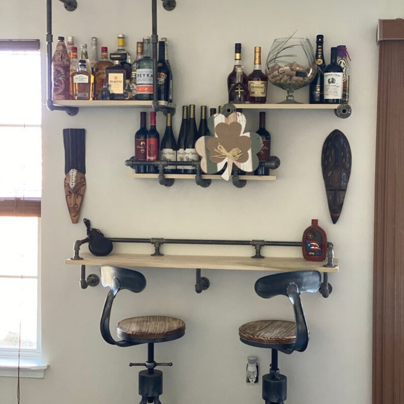 Black Pipe Shelving diy Parts Kit One Set Etsy