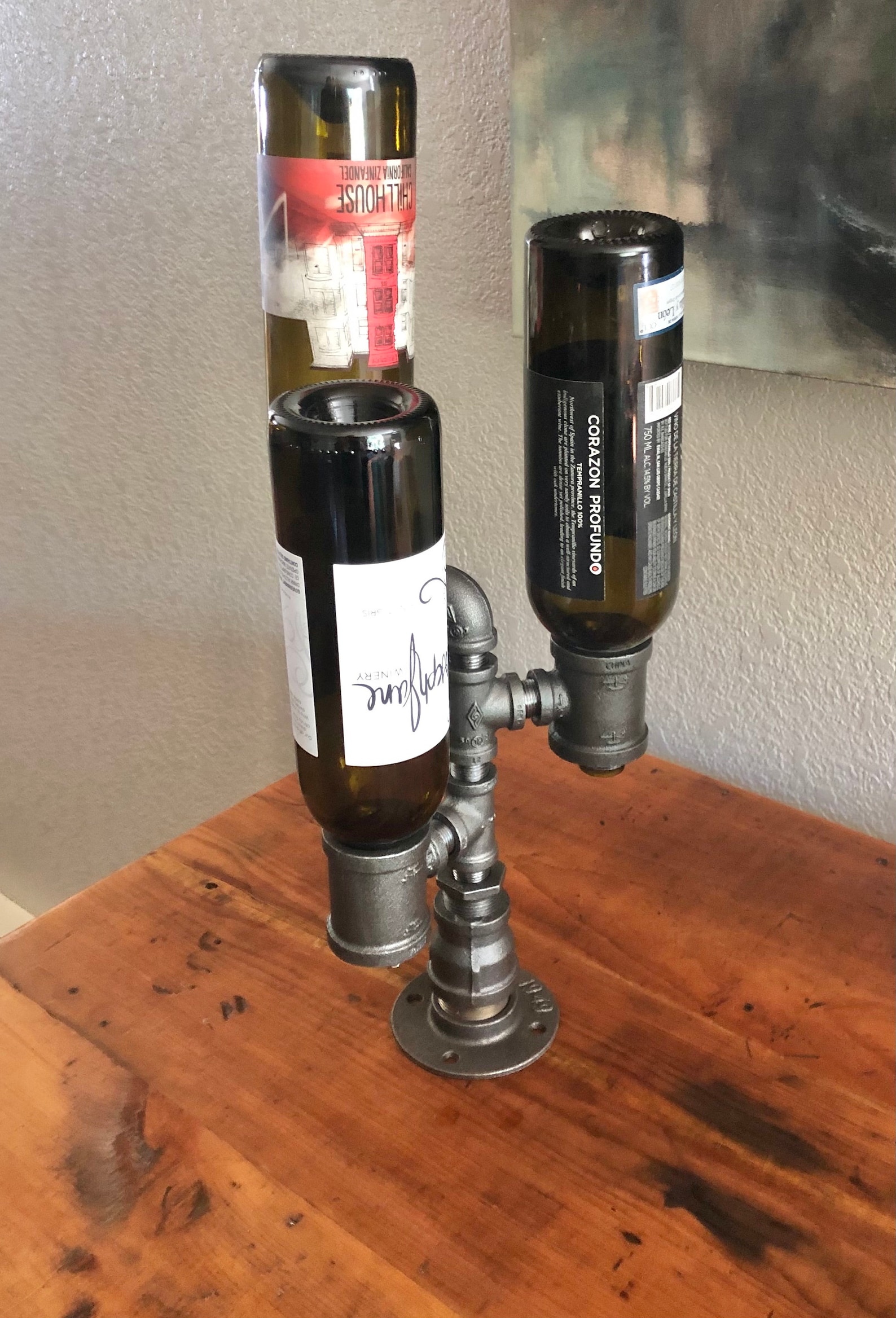 Industrial Pipe Wine Rack Liquor Bottle Holder Holds up to Etsy