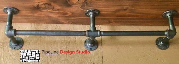 Industrial Pipe Bar Foot Rail Kit- 1” Pipe x 6" tall  <Length Options>  48", 60", 72", 84", 96", 108", 120", 132" and 144"