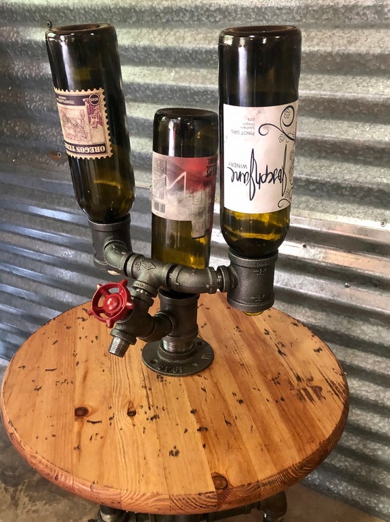 Pipe Wine Rack Bottle Holder, Diagonal Wall Mount "DIY" Parts Kit