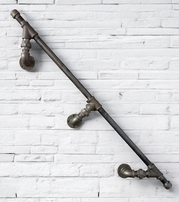 New Design - Industrial 1” Pipe Handrail, Modern Stair Railing, Sleek Metal Safety Rail for Home & Commercial Use - Original Design