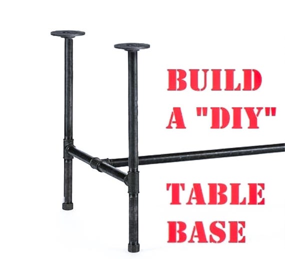 Vintage Farmhouse Style Industrial Pipe Table Base Kit - Sturdy and Stylish DIY Project
