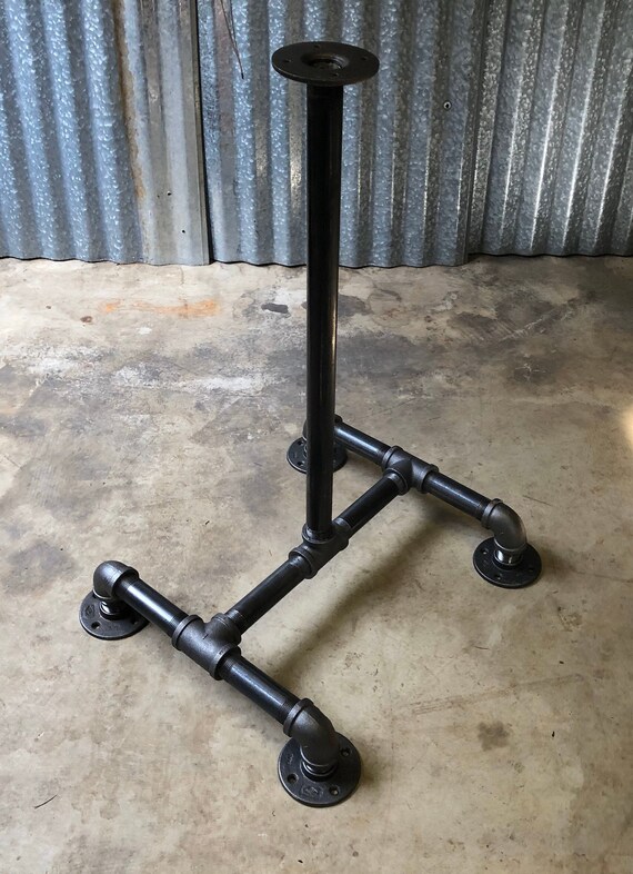 Black Pipe Table Base "DIY" Parts Kit, Pedestal Table Base, Pub, Bar Table, 1" Pipe x 18” Wide Base, Height options available- 30” and 40”