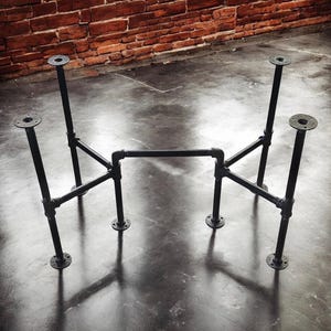 Industrial Pipe Dining Room Table Base, "DIY" Parts Kit, 66" long x 22” wide x 30" tall