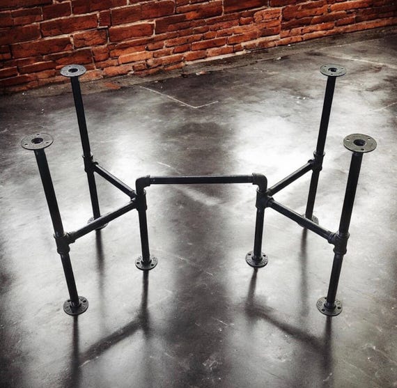 Industrial Pipe Dining Room Table Base, "DIY" Parts Kit, 66" long x 22” wide x 30" tall