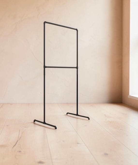 Industrial Pipe Free Standing Heavy Duty Clothing Rack, Wardrobe/Garment Rack