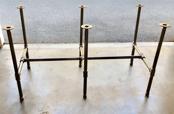 Black Pipe Table Base "DIY" Parts Kit, 3/4" Pipe x 30" tall with Center Support-Choose Width and Length, Custom orders & FREE Quotes