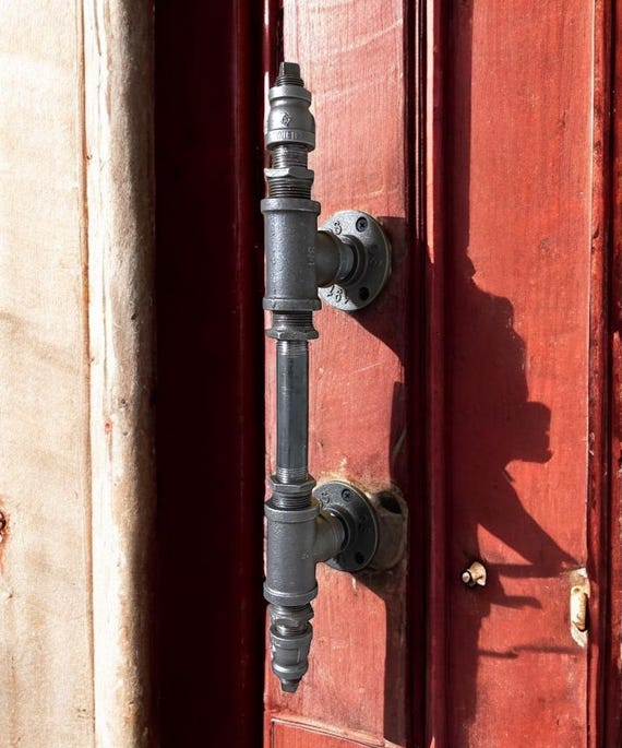 Industrial Pipe Door Pull Handle or Grab Bar, Unique and Original Design, Sliding or Swinging Doors, Industrial Decor