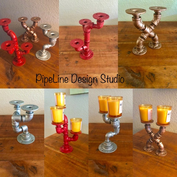 Industrial Pipe Candle Holders - Perfect gift idea!