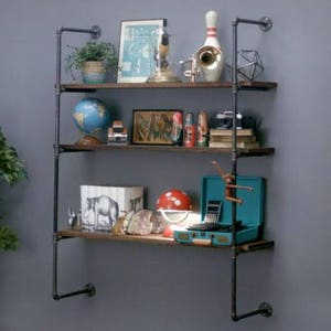 Industrial Pipe Shelving Wall Unit