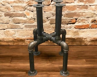 Industrial Pipe Bar Stool or Table Base, Sturdy Iron Pipe, Heights available - 20”, 24", 27" or 30”, Rustic Industrial Furniture Parts Kit