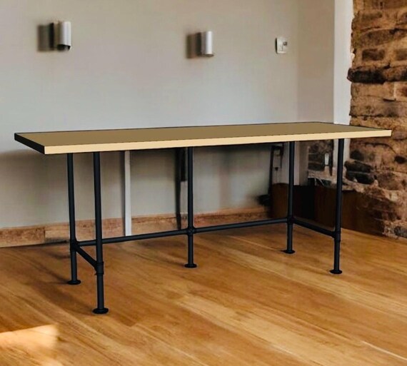 Industrial Pipe Table Base-42" tall, Length Options -44", 56", 68", 80", 92", Depth Options- 16", 18", 20", 22", 24", 26", 28"