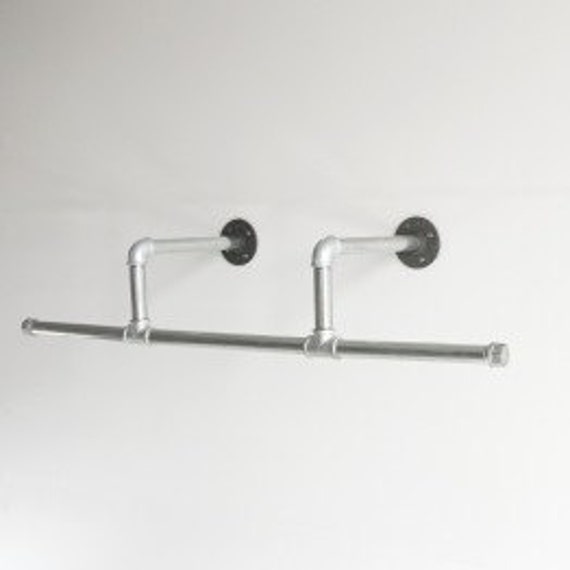 Closet Hanger Rod, Industrial Pipe, Silver or Black, Industrial Pipe Towel/ Clothing Rack