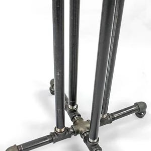 Industrial Pipe Base Kit - Adjustable Height 20" to 44" - Rustic DIY Furniture Stand, Sturdy Metal Frame for Custom Tables