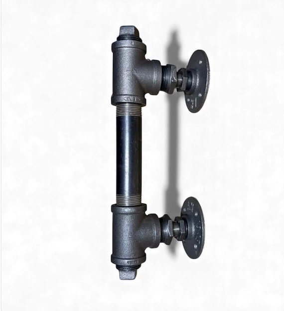 Industrial Pipe Door Pull Handle or Grab Bar, Heavy 1" Steel Pipe Made to Last, Sliding Barn Doors, Industrial Farmhouse Decor, DIY Kit