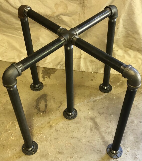 Industrial Pipe Table Base "DIY" Parts Kit, 1" Pipe x 30” Tall, Width Options - 12", 14", 16", 18", 20", 22", 24", 26", 28", 30", and 32"