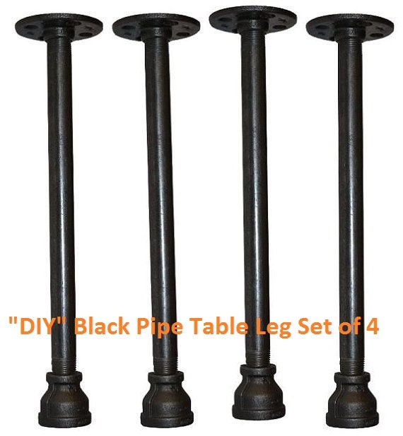 Industrial Pipe Table Legs 1" Diameter x 6", 7", 8", 9", 10", 12", 18", 24", 26", 28", 30", 32", 34", 36", 38" or 40" Available- "DIY" Parts
