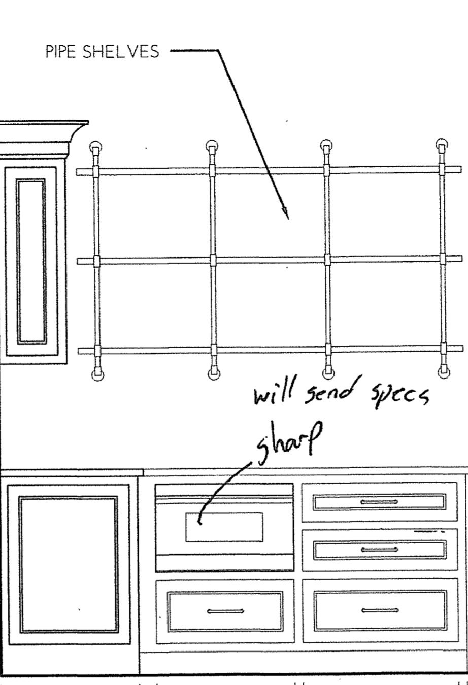 Custom order Industrial Pipe Shelving, 3 Shelf Wall Mounted Unit, DIY