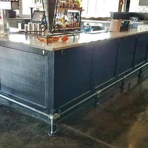 Foot Rail Industrial Pipe Design with FREE Custom Orders | Durable Metal Bar for Home & Business Seating, Heavy Duty Commercial Grade Pipes