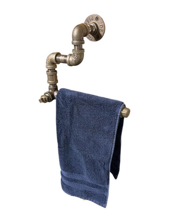 Industrial Pipe Towel Bar - Bathroom or Kitchen Towel Rack, Sturdy Grab Bar