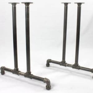 Rustic DIY Pipe Table Legs Set - Industrial Metal Table Base with Custom Height Options for Coffee & Dining Tables