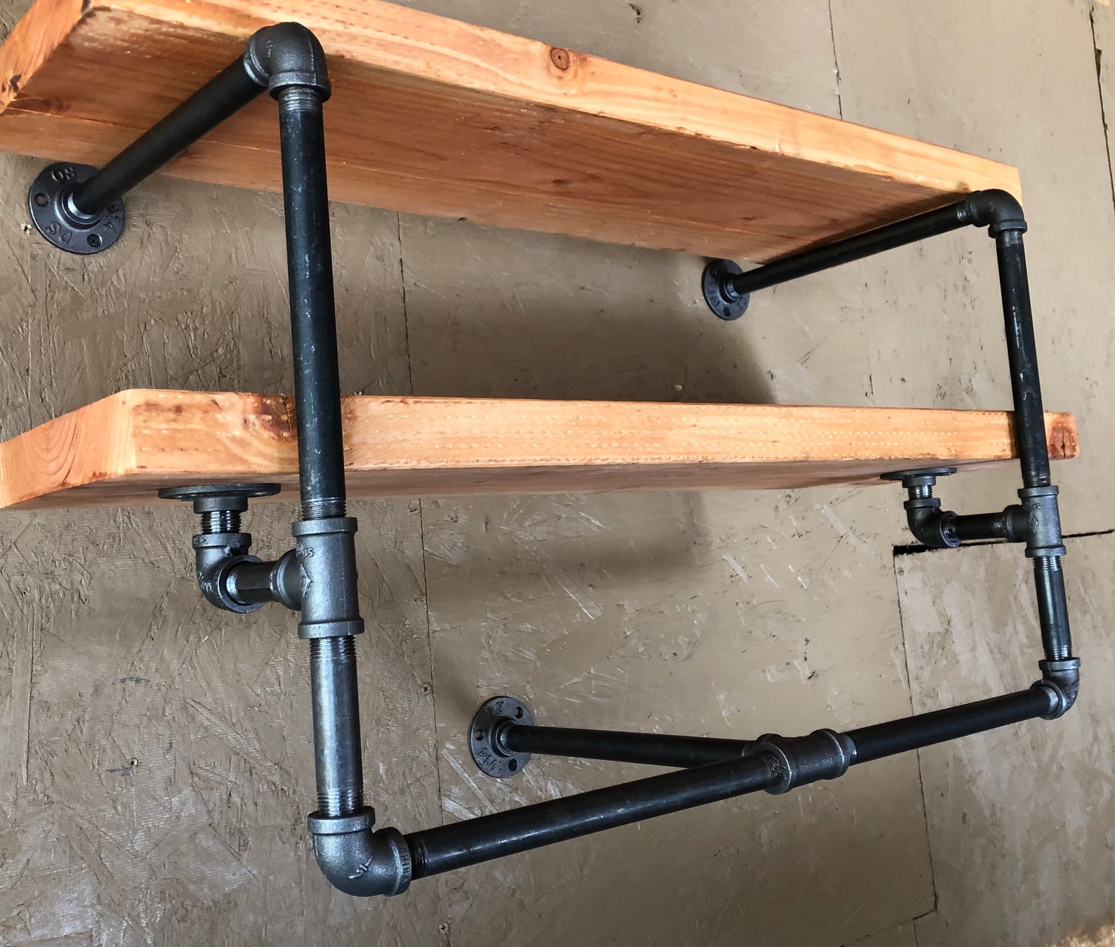 Industrial Black Pipe Shelf Bracket/clothes Hanger DIY Etsy