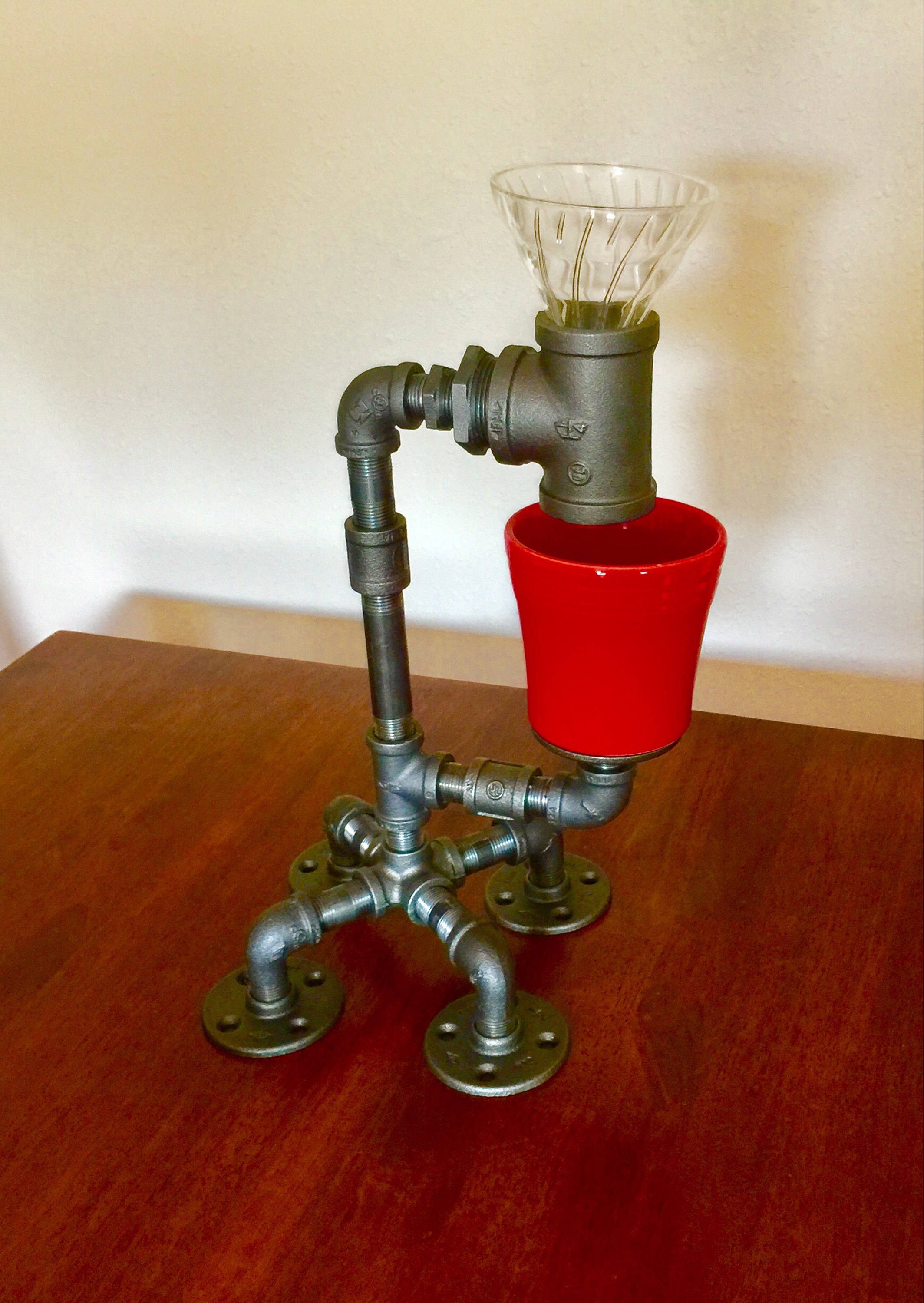 Black Pipe, Steampunk, Industrial Pour Over Coffee Maker, Coffee Brewer