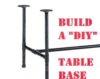 Iron Pipe Table Base DIY Kit, 3/4" x 30" Tall Industrial Table Legs, Multiple Length and Width Options for Custom Tables