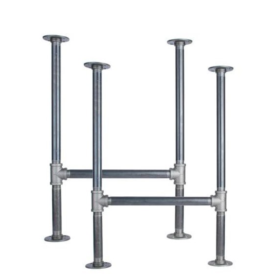 Black Pipe Table Frame/Table Legs "DIY" Parts Kit, 2 End Frames 1" Black Pipe X 22” Wide X 28.5” Tall