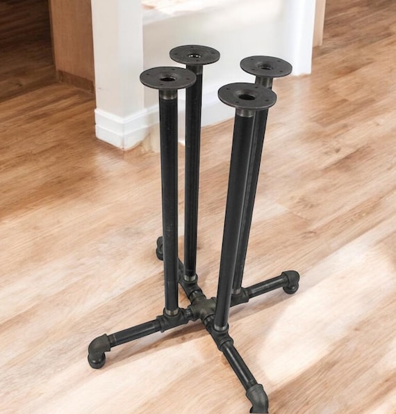 Industrial Pipe Table Base Kit - 3/4" Industrial Pipe, 22" Wide Base - 20" - 44" Tall, Bars, Restaurants, Coffee Shops