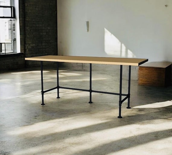 Iron Pipe Desk Base "DIY" Parts Kit- 1” pipe x 56" long x 20" wide x 28" tall, Custom Sizes Available