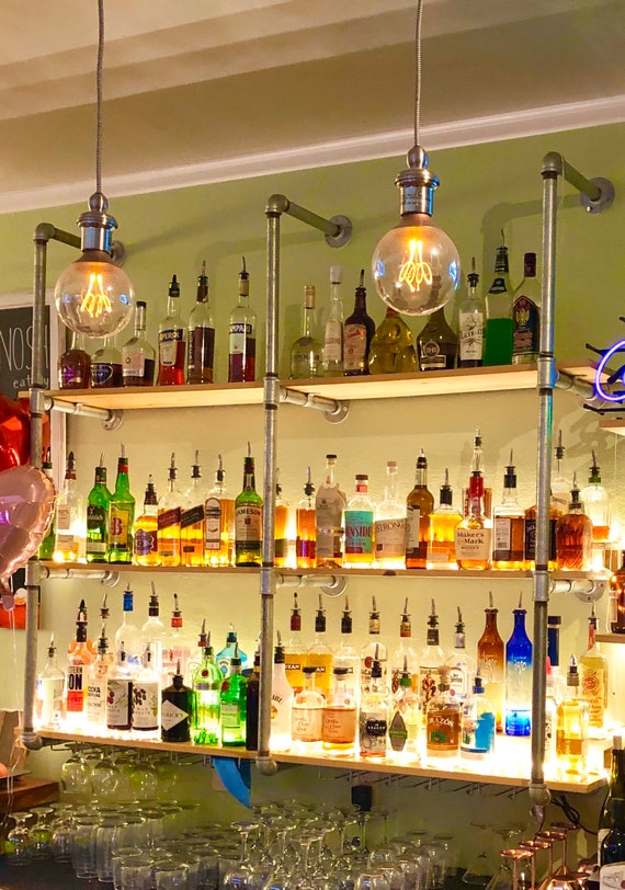 Pipe Shelving, Wall Mounted, Parts Kit "DIY", 1” Galvanized Pipe - Retail, Restaurants, Pubs, Bars, Breweries, Coffee Shops