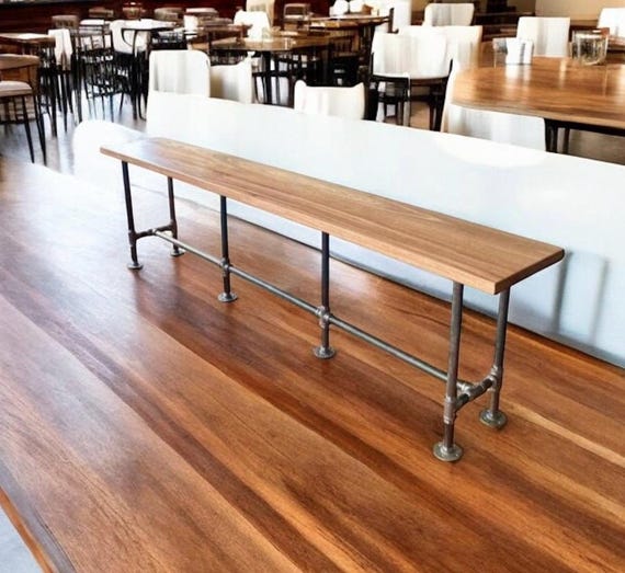 Industrial Iron Pipe Table Base with 6 Table Legs for Long Tables, Sturdy Construction Grade Pipe, Height options include 30", 36" and 40"